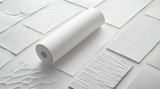 Wallpaper Roll Next To Various Types Of Surface Textures