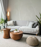 Carina Neutral flower wallpaper mural by WallpaperMural in a scandi living room