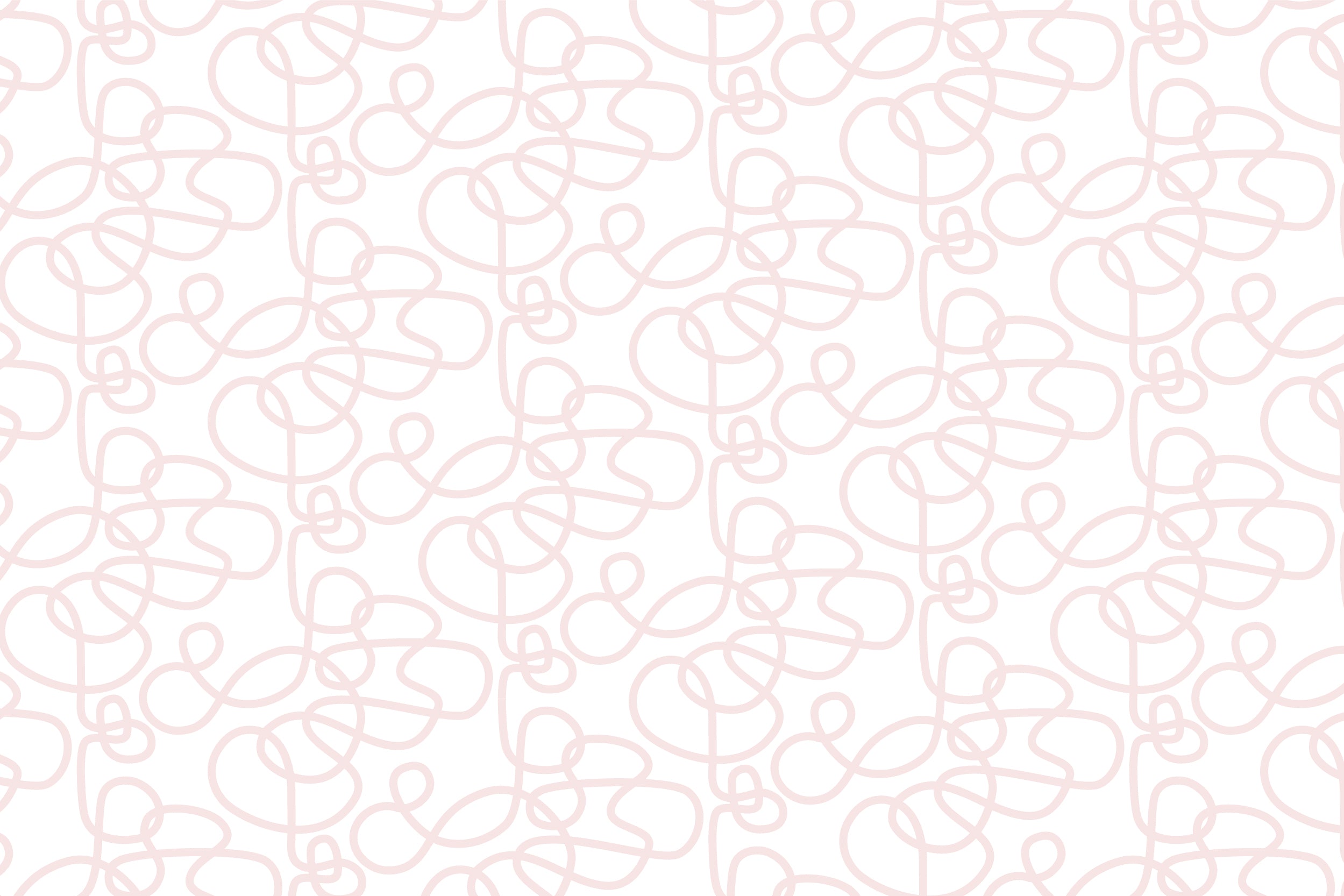 Abstract Curls Pink Wallpaper Mural Full Artwork