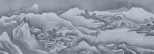 Inaka Grey Japanese Countryside Landscape Full Artwork