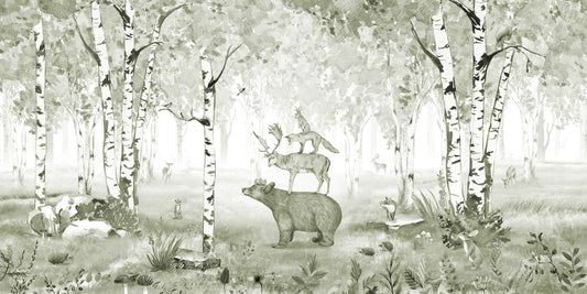 Bear_King_Green_Wallpaper_Mural_Artwork