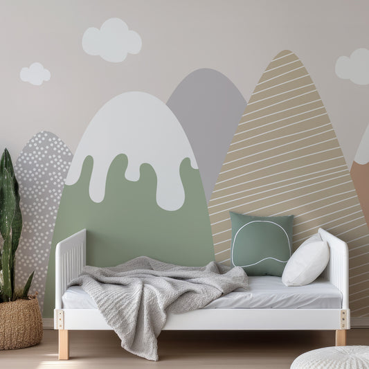 Craggie In Child's Bedroom With Green Bedding With White Bed And White Bed Frame