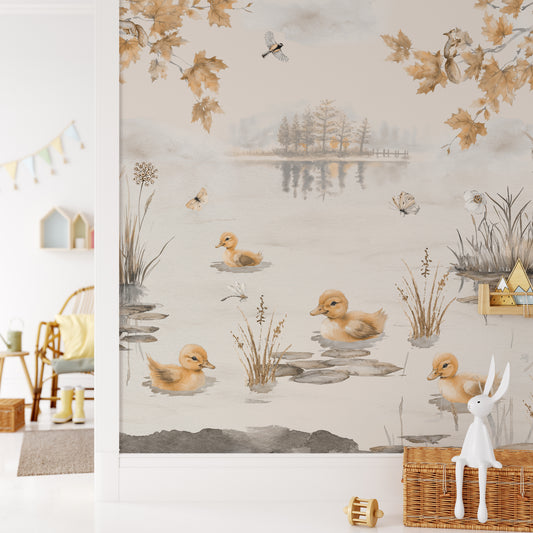 Puddles Autumn Wallpaper in a Hallway