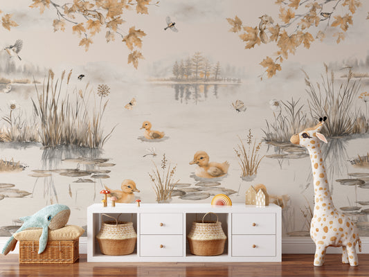 Puddles Autumn Wallpaper in a Playroom