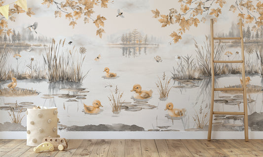Puddles Autumn Wallpaper in a Playroom