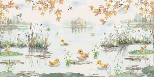 Puddles Spring Ducklings Wallpaper