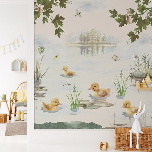 Puddles Summer Wallpaper in a Hallway