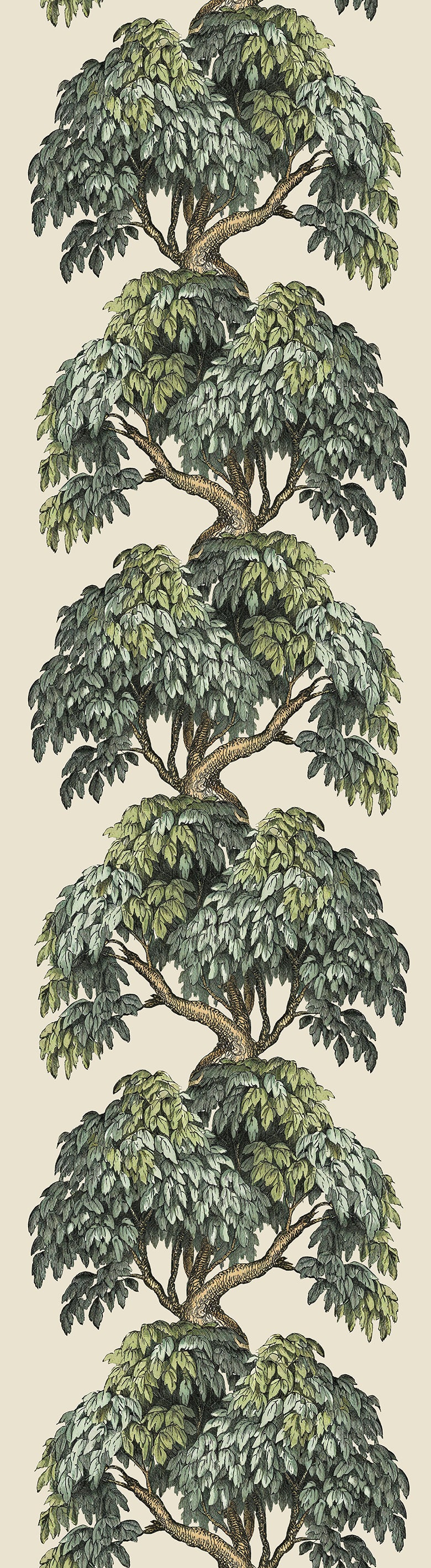 Eden Vintage Tree Illustration Wallpaper Mural Full Pattern