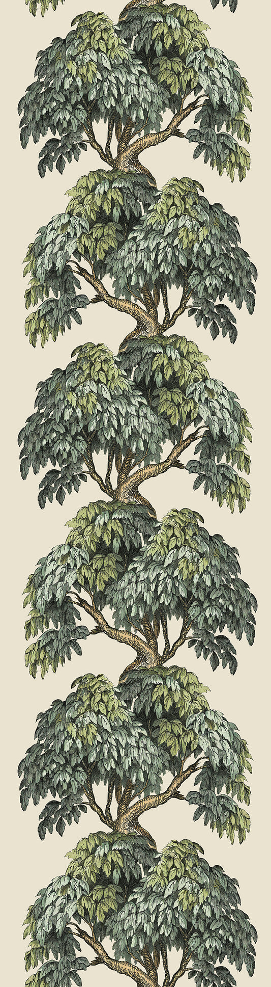 Eden Vintage Tree Illustration Wallpaper Mural Full Pattern