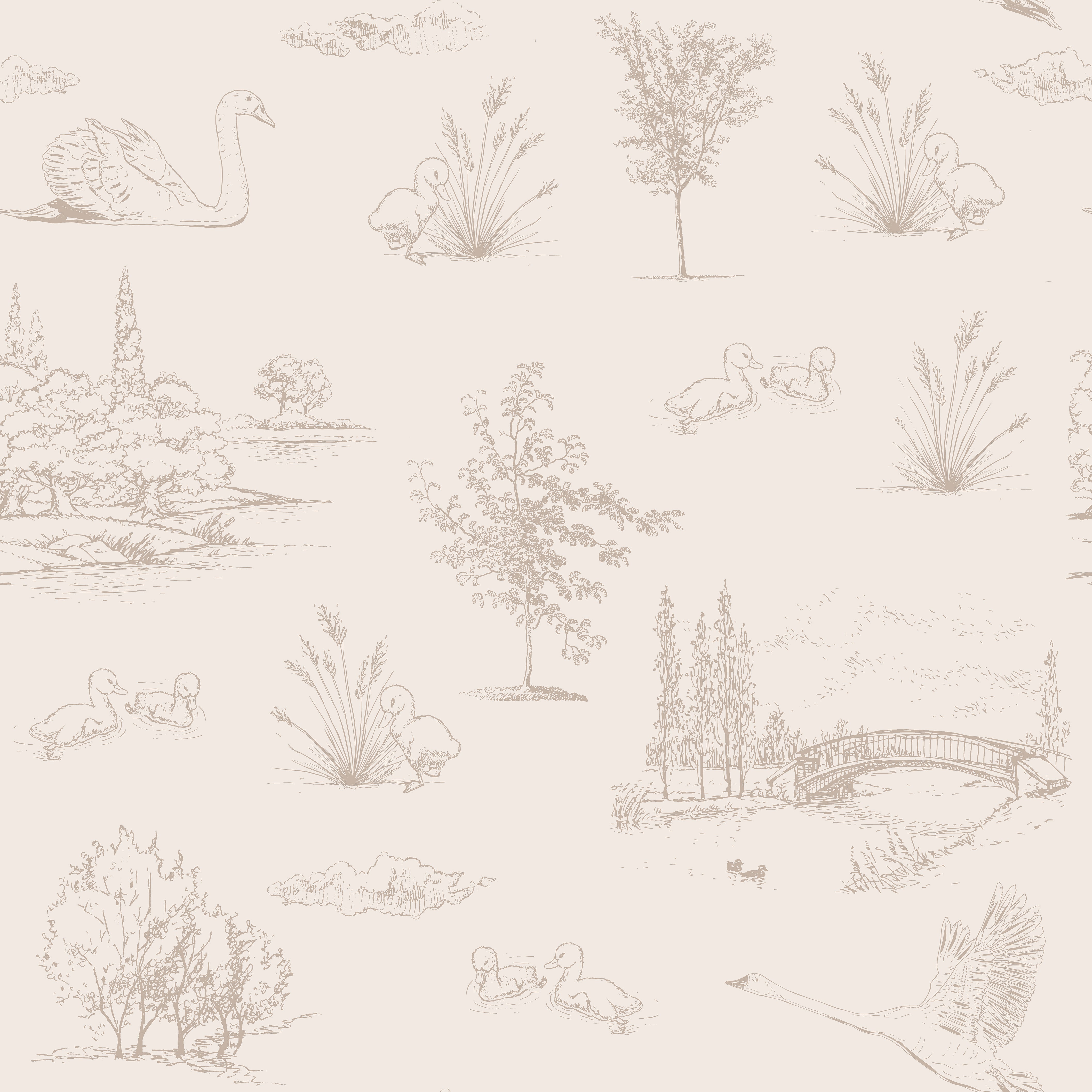 Eilph Wallpaper Swans and River Scenes Full Image