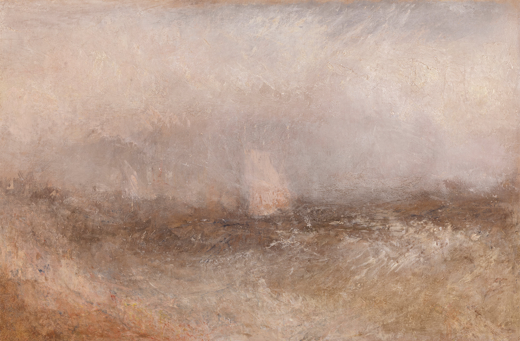 Elena Wallpaper Abstract painting with earthy tones and a central figure.