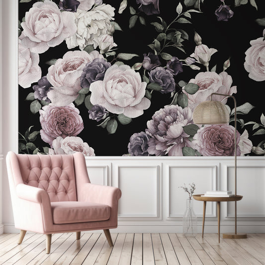 In Room With Pink Chair And White Wood Panneling