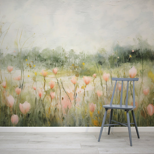 Maria Wallpaper With a Grey Chair