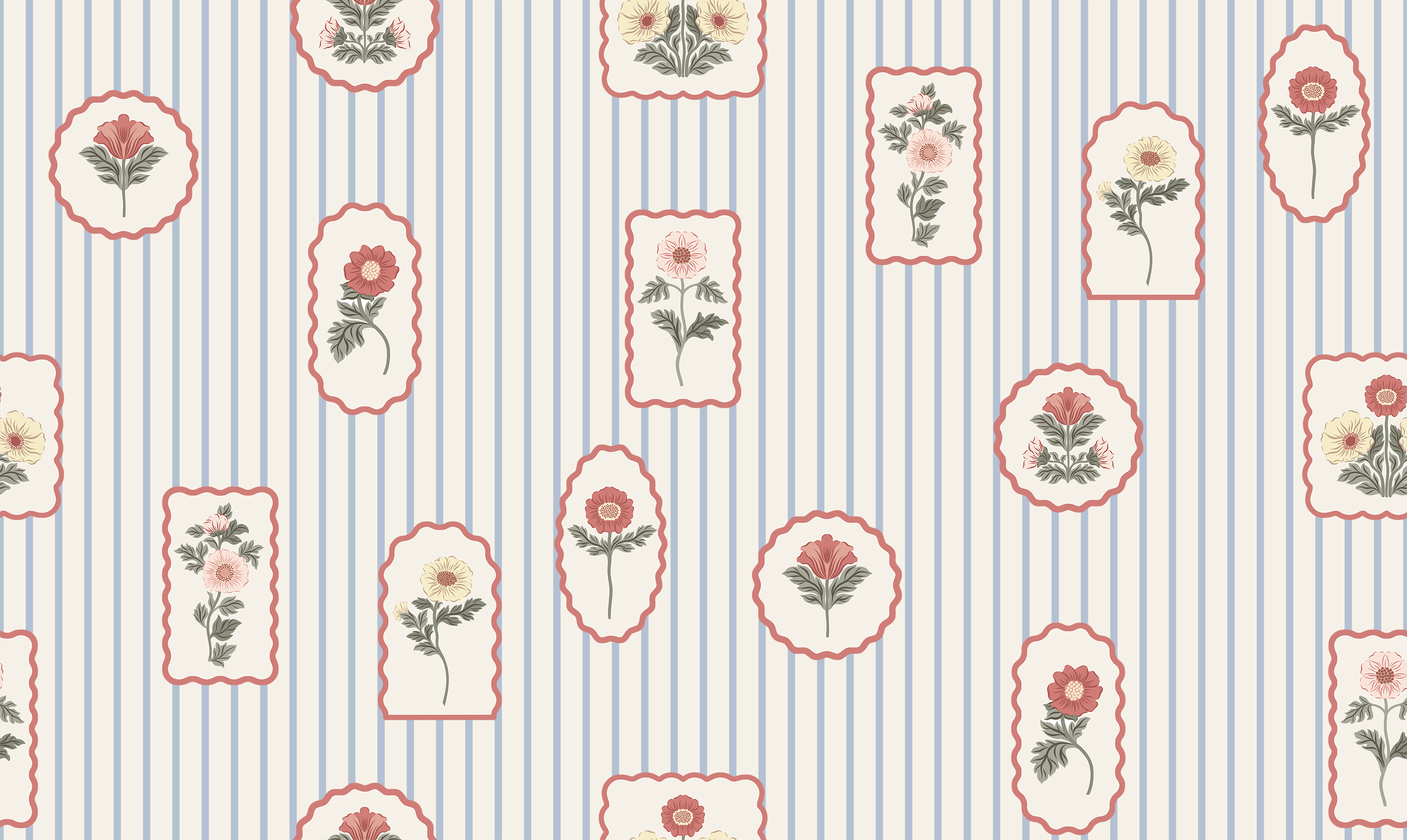 Floral Stamp wallpaper Maisy