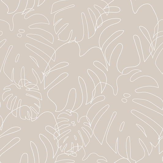 Minimal_Monstera_Sand_Wallpaper_Mural_Artwork