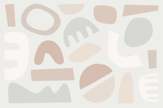 Pastel Puzzles Neutral - Calming Abstract Cut-Out Shapes Wallpaper Mural Full Artwork