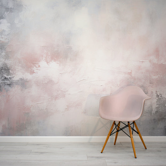 Stone Wall Serenity Wallpaper In Room With Pink Chair