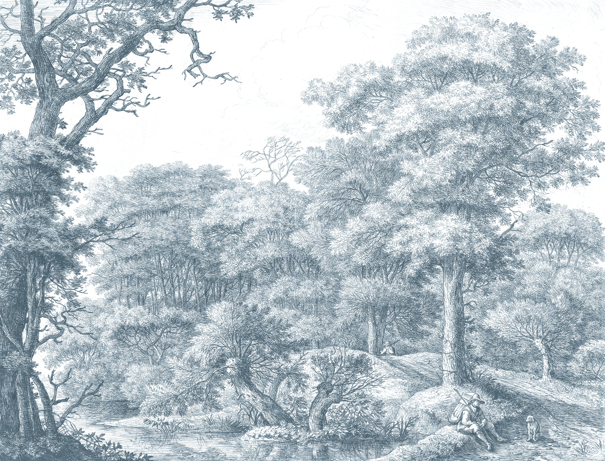 Waterloo_Woods_Blue_Wallpaper_Mural_Artwork