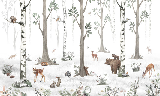 White_Forest_Wallpaper_Mural_Artwork