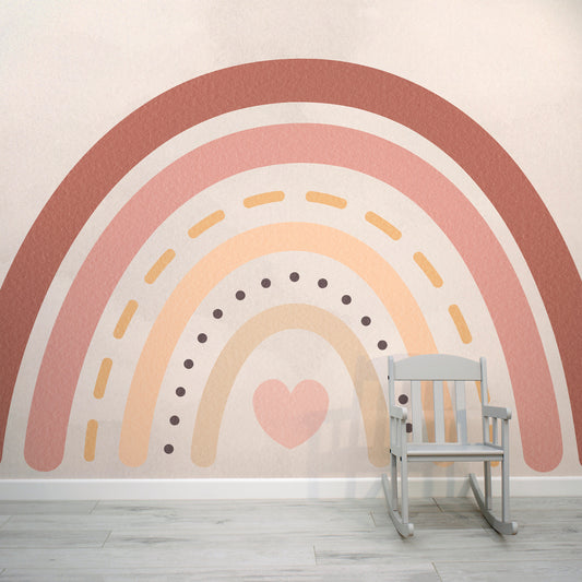 Boho Rainbow - Papier Peint Arc-en-Ciel Chaud et Neutre sur Aquarelle