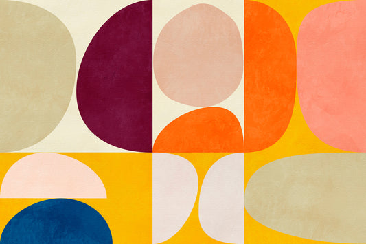 Charlotte - Papier Peint Fresque Formes Abstraites du Milieu du Siècle