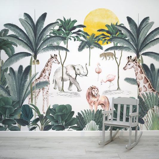 Royal Jungle Children's Wallpaper from WallpaperMural.com