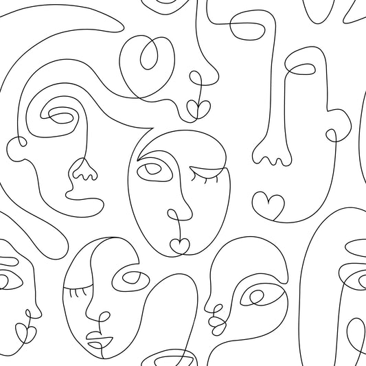 Diem - Papier Peint Fresque Coeur d'Amour Visages Abstraits