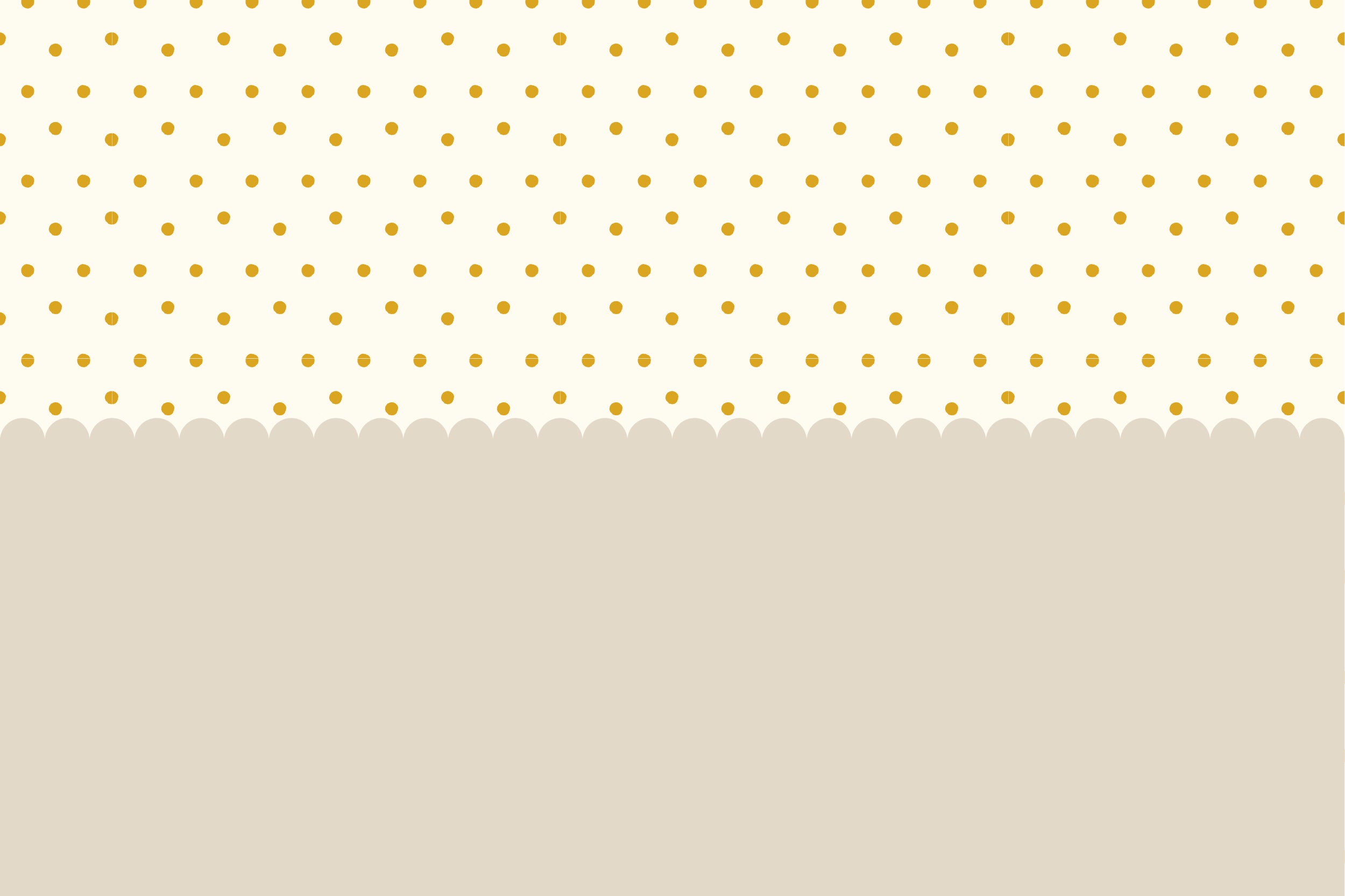 Dotty Scallops Beige - Neutral Scalloped Edge with Mustard Dots Wallpaper Mural Full Artwork