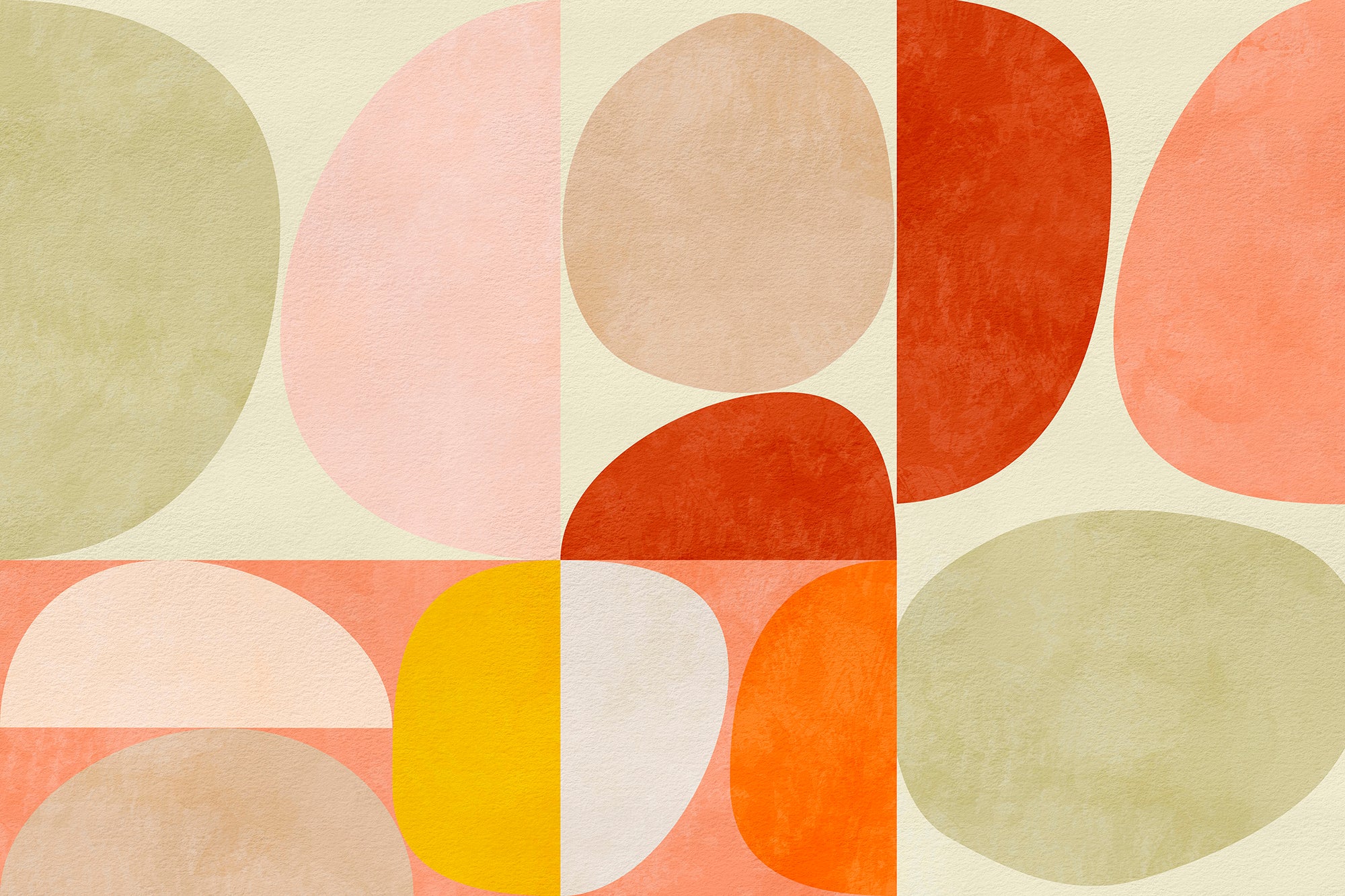 Eleonor - Papier Peint Fresque Formes Abstraites du Bauhaus Moderniste