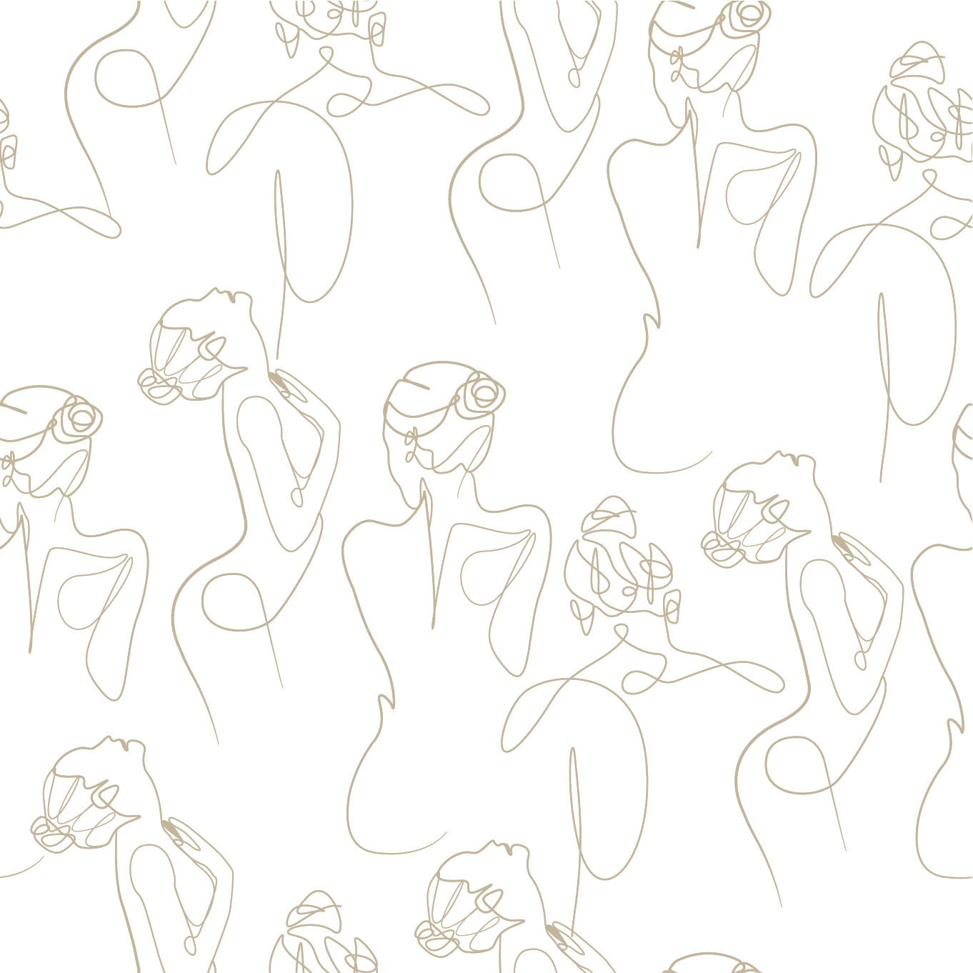 Scandi Line Art Wallpaper Mural from WallpaperMural.com