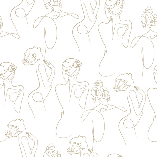 Scandi Line Art Wallpaper Mural from WallpaperMural.com