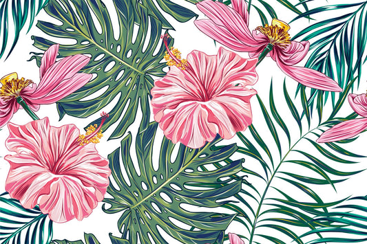 Hibiscus wallpaper mural | WallpaperMural.com