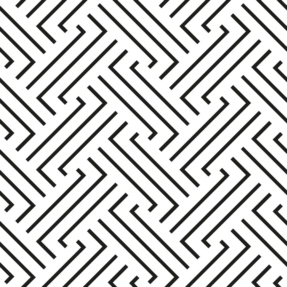 Jigu Black and White Geometric Pattern Full Artwork