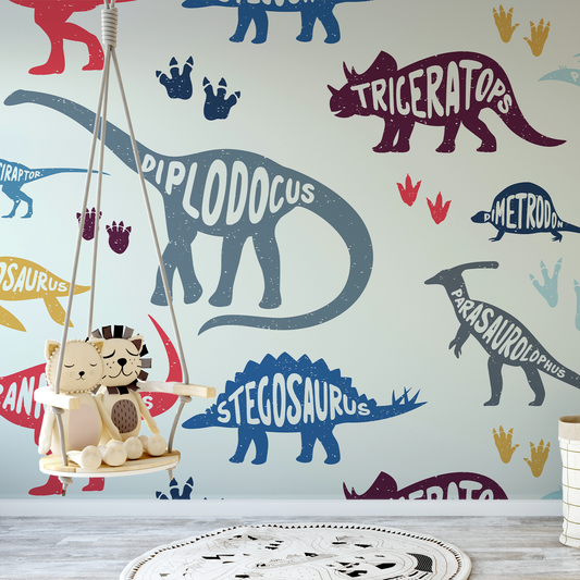 Jurassic Dinosaur Wall Mural Wallpaper by WallpaperMural.com