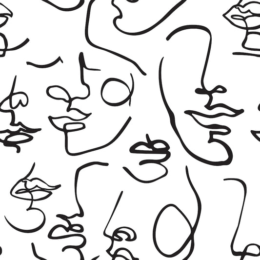 Monet - Papier Peint Fresque Visage Abstrait Art Monochrome