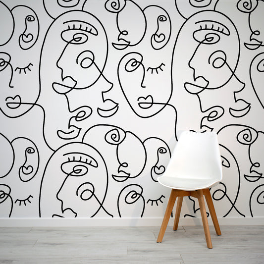 Moxie - Papier Peint Fresque Art Visage Abstrait