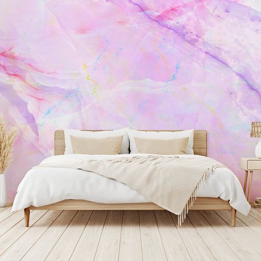 Opalescence Beige Bed With Beige Plants and Lampshade
