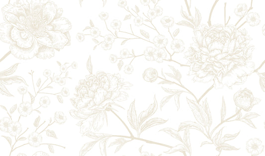 Botanique Subtil - Papier Peint Mural Floral Subtil dans une Palette de Couleurs Minimaliste
