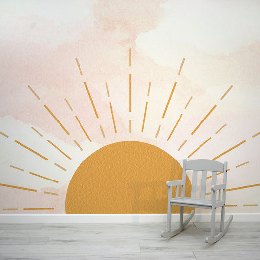 Sunshine Boho Wallpaper Mural from WallpaperMural.com