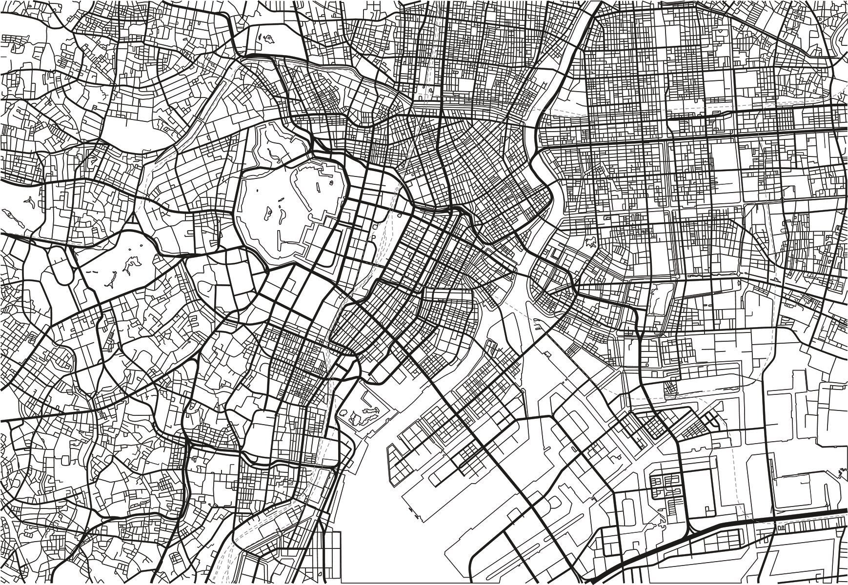 Tokyo City Map wallpaper mural | WallpaperMural.com