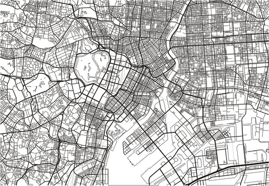 Tokyo City Map wallpaper mural | WallpaperMural.com