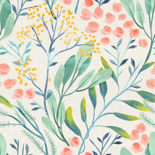 Tua Colourful Tropical Plants Wall Mural from WallpaperMural.com