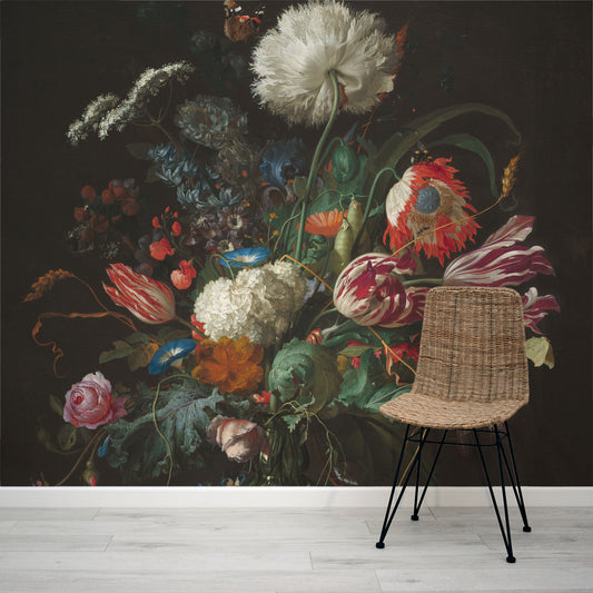 Vase of Flowers - de Heem Vase of Flowers Oil Painting Wallpaper Mural