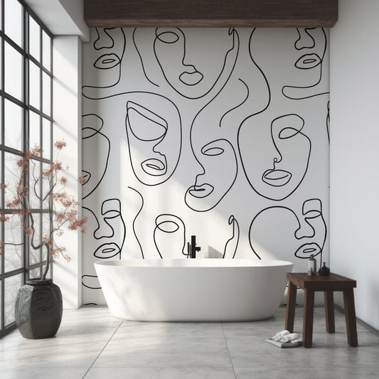 Papier peint dessin au trait