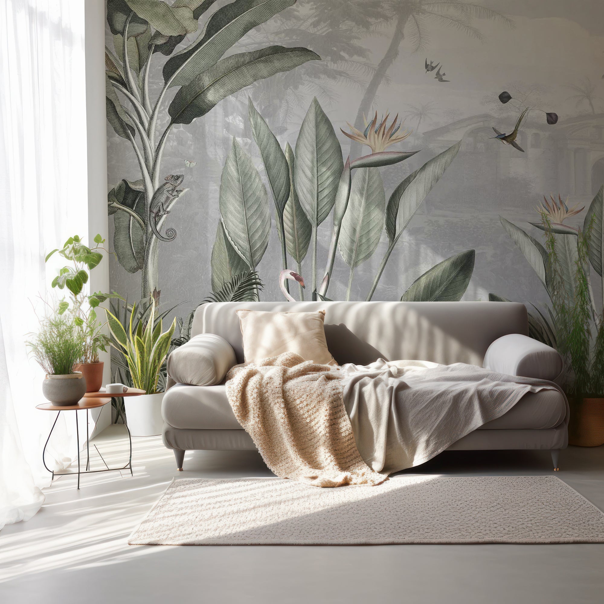 Botanical Tropical Banana Tree Wall Mural | WallpaperMural.com