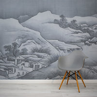 Inaka Wallpaper In Room With Grey Chair