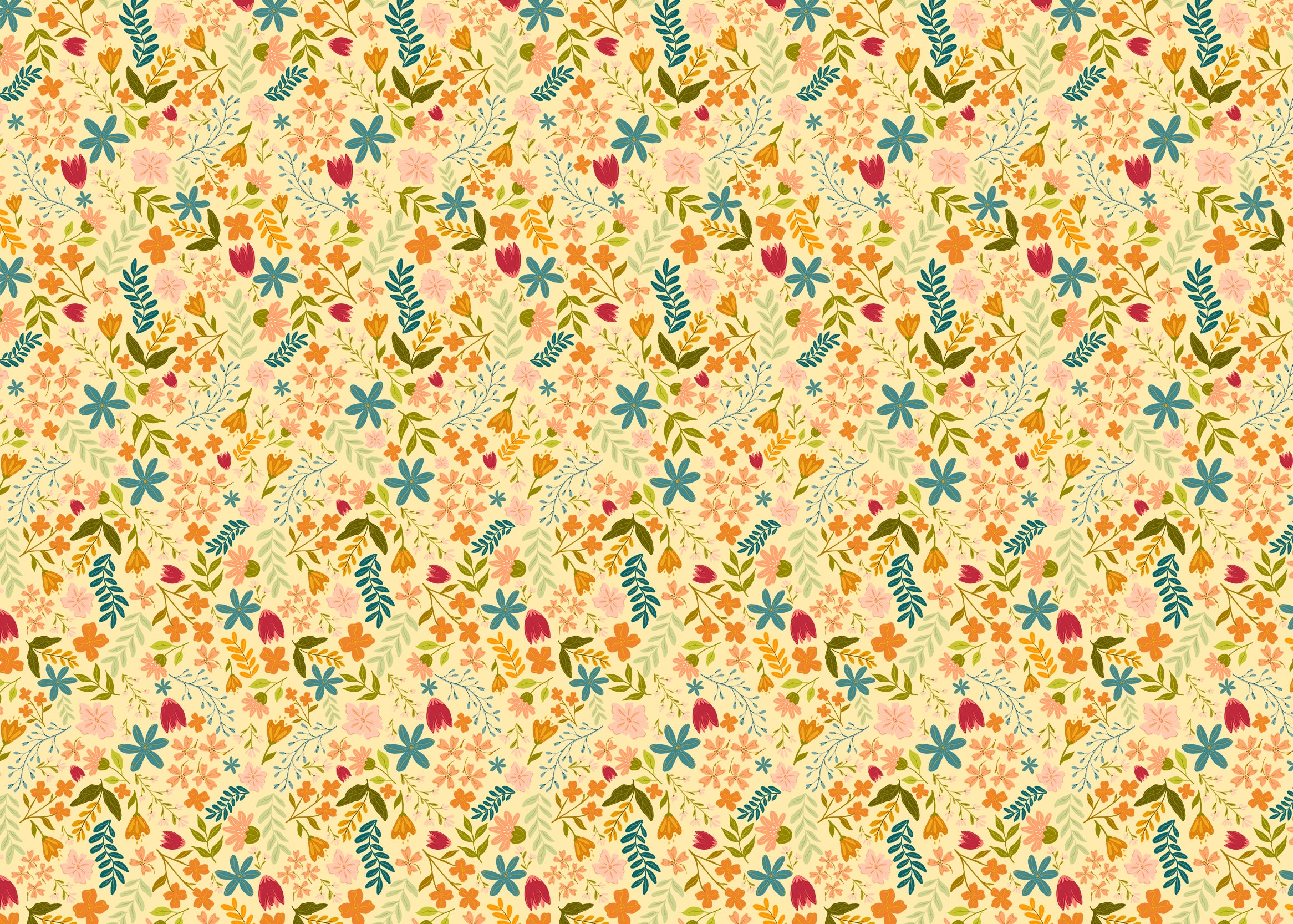 Anthea Wallpaper Yellow Floral Full Image