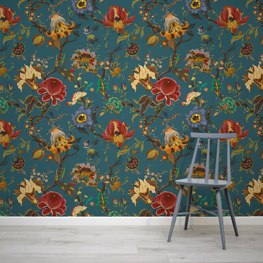 Aphrodite Steel Wallpaper In Room With Grey Chair