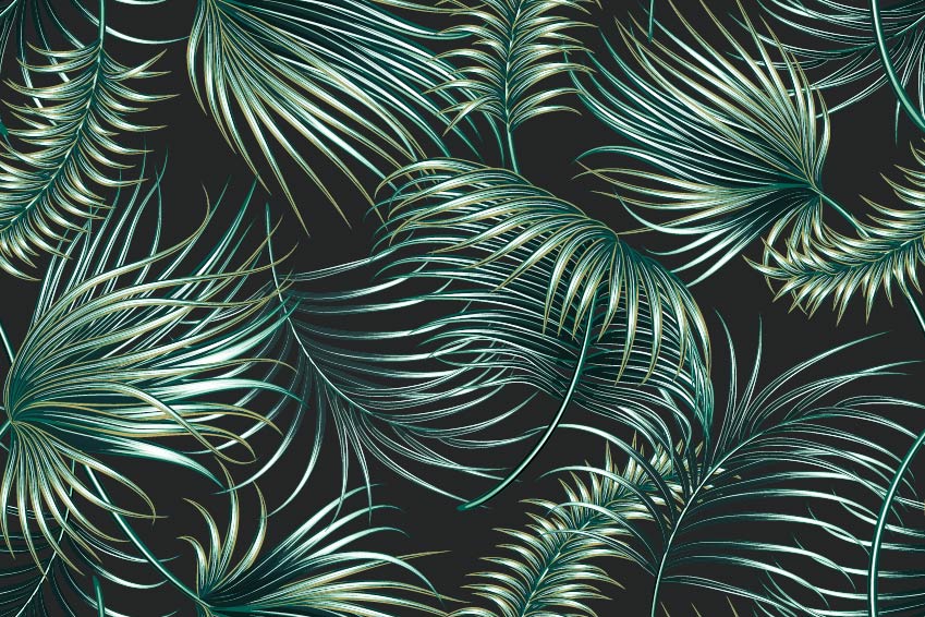 Areca - Papier Peint Fresque Feuille de Palmier Tropical Vert