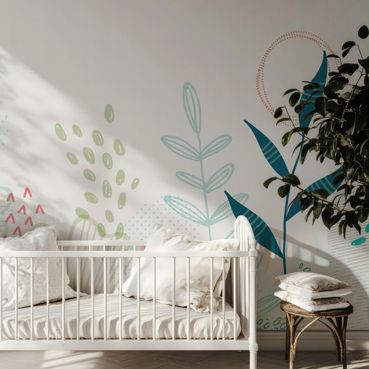 Ava Bright In Nursery With White Painted Wooden Cot